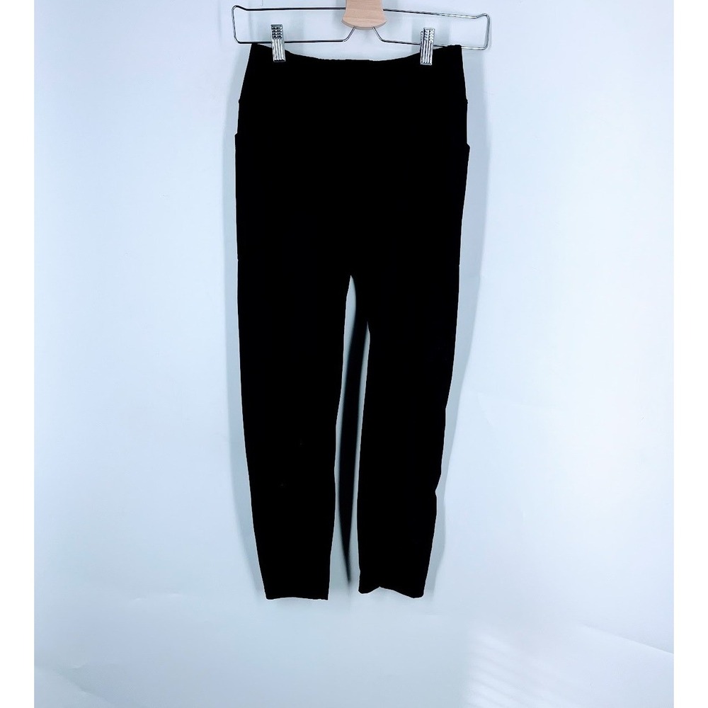 Oiselle Black Tonal Print Pocket Leggings Womens Size 6 High Rise Running Tights